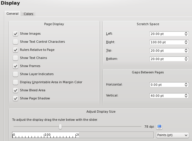 Einstellungen f&uuml; die Anzeige