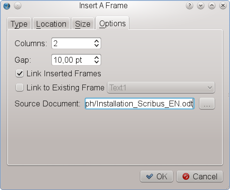 The &ldquo;Insert Frame&rdquo; dialog, tab 4