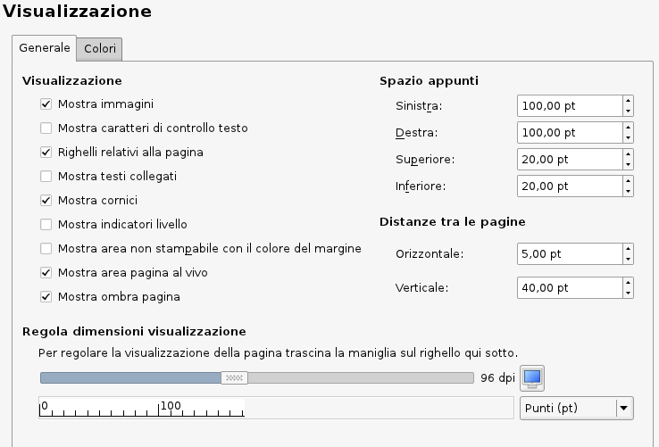 Impostazioni di visualizzazione
